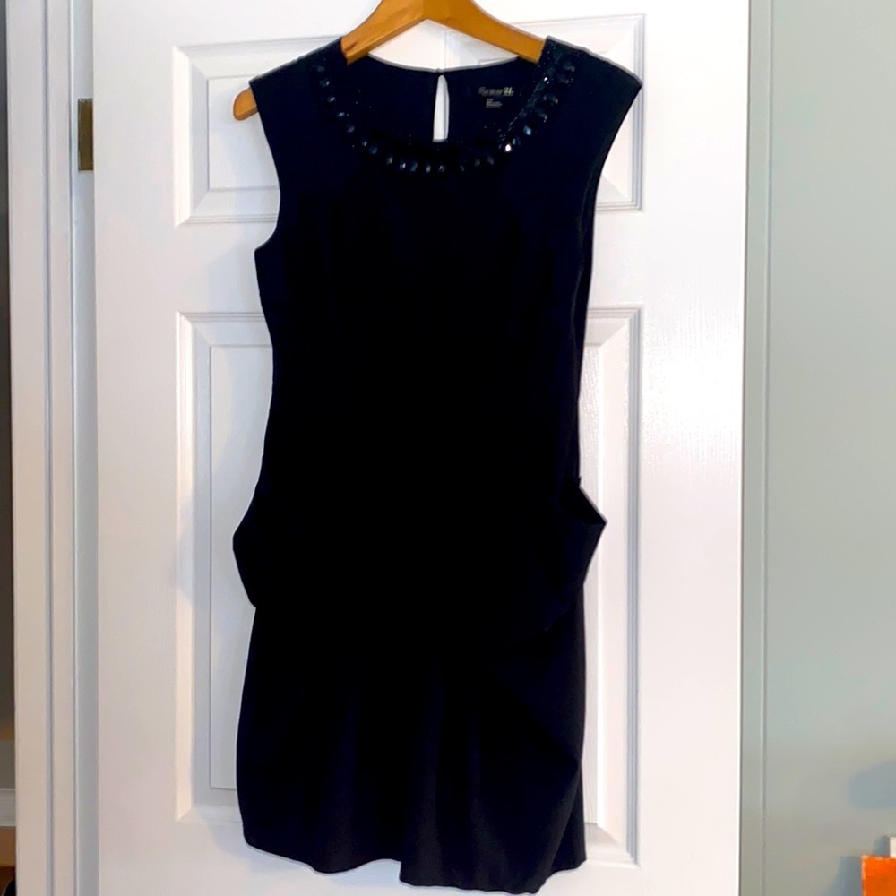 Forever 21 Black dress with pockets and embellished neckline ✨✨